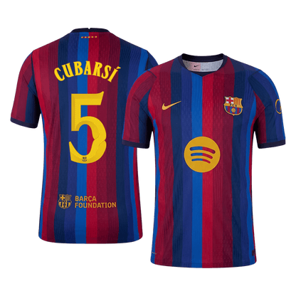CUBARSÍ #5 Barcelona Játékos Verzió Hazai Mez 2026/27 Piros & Kék - UCL