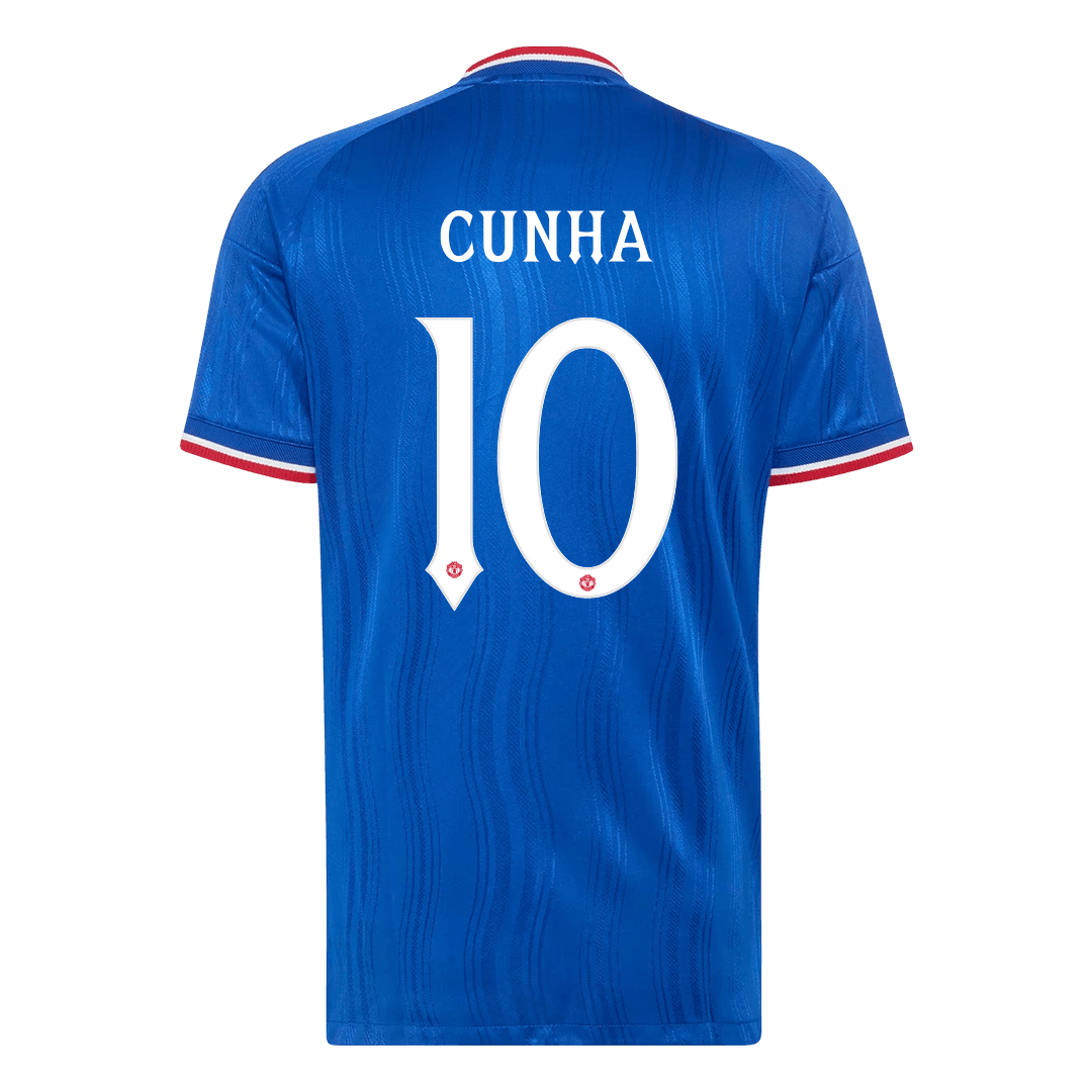 CUNHA #10 Manchester United Játékos Verzió Idegenbeli Mez 2026/27 Kék - UCL