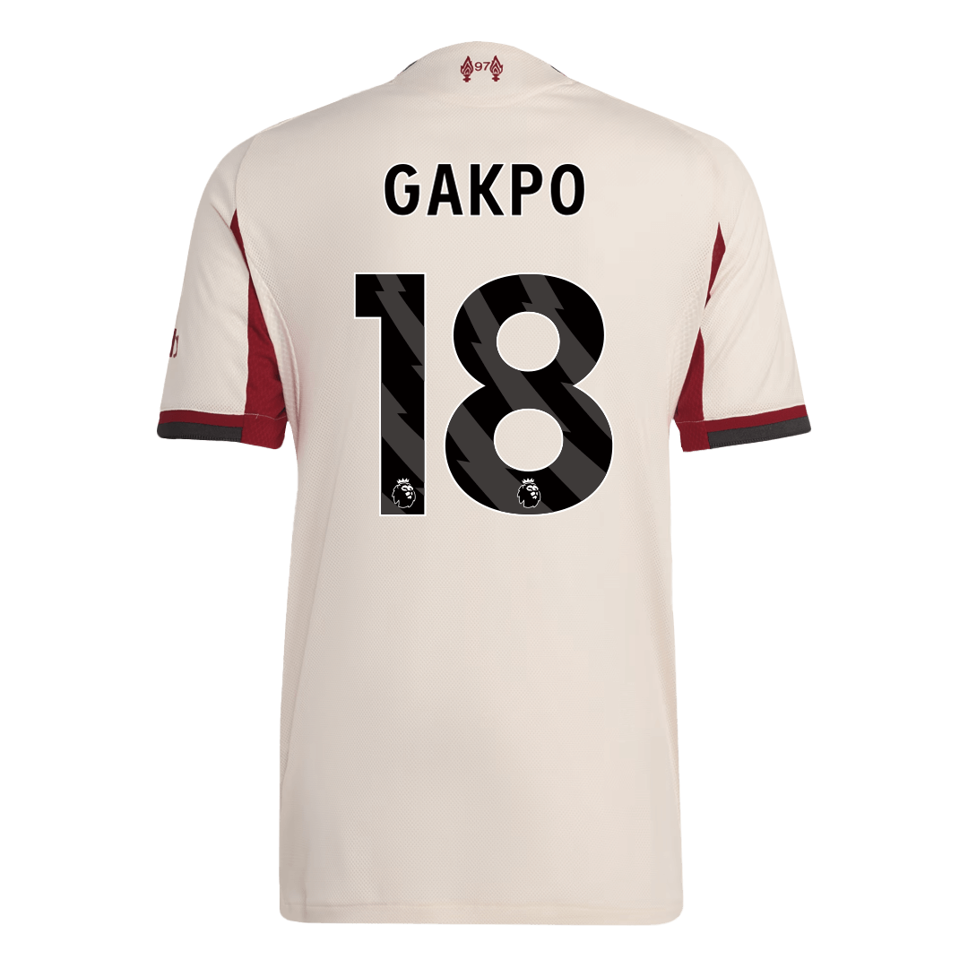 GAKPO #18 Liverpool Játékos Idegenbeli Mez 2025/26 Fehér