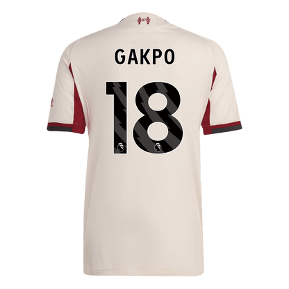 GAKPO #18 Liverpool Játékos Idegenbeli Mez 2025/26 Fehér