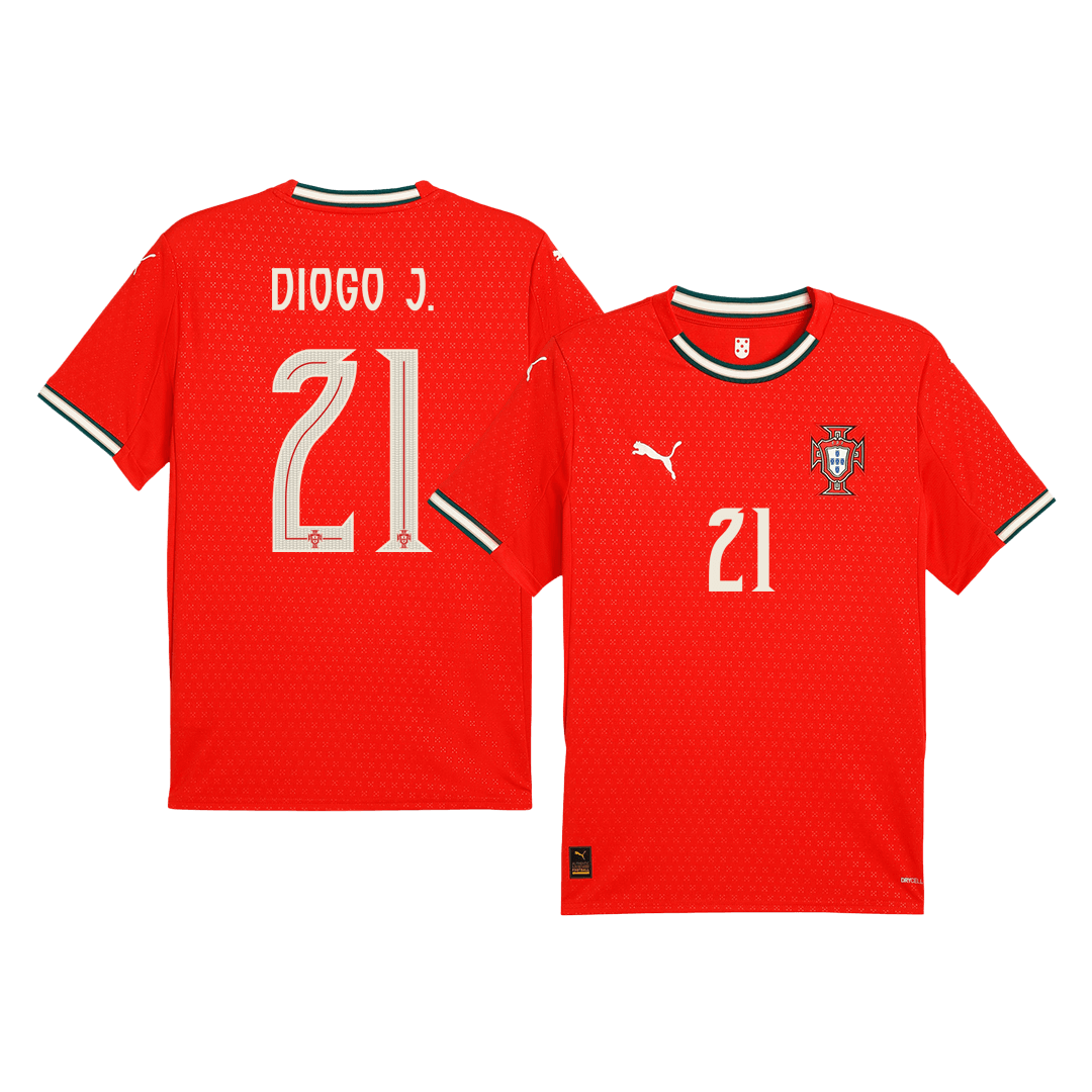 DIOGO J. #21 Portugal Otthoni Futball Mez 2025 Piros