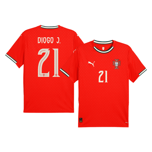 DIOGO J. #21 Portugal Otthoni Futball Mez 2025 Piros