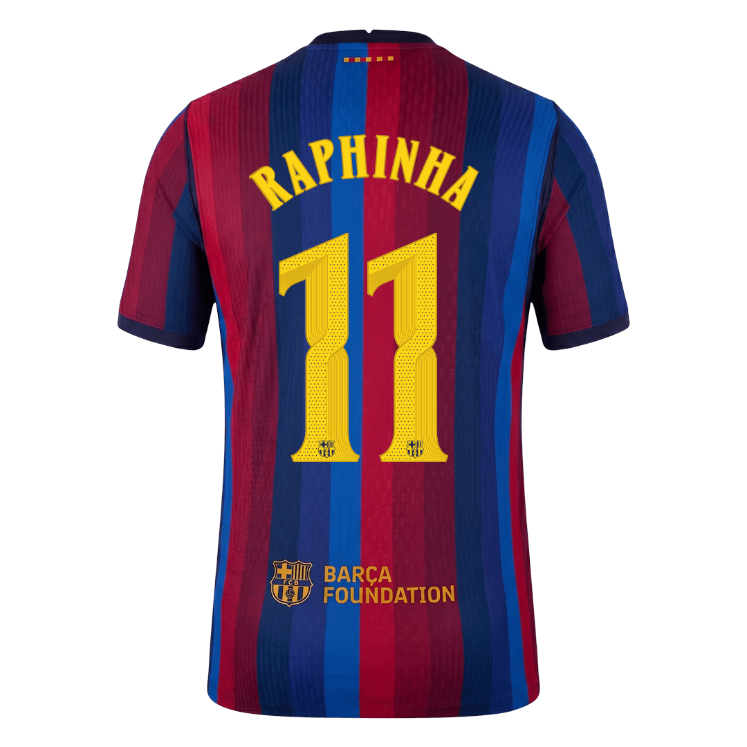 RAPHINHA #11 Barcelona Játékos Verzió Hazai Mez 2026/27 Piros & Kék - UCL