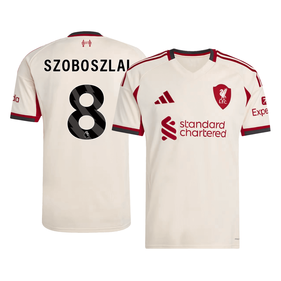 SZOBOSZLAI #8 Liverpool Idegenbeli Mez 2025/26 Fehér