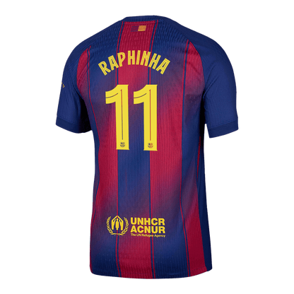 RAPHINHA #11 Játékos Barcelona Otthon Soccer Mez 2025/26 Piros&Kék - UCL
