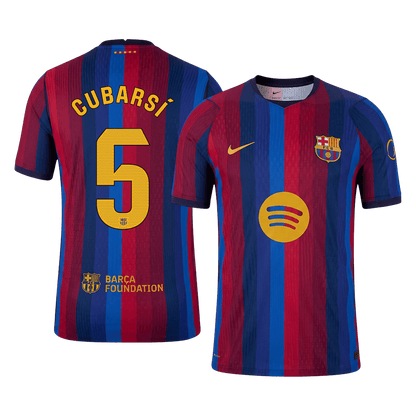 CUBARSÍ #5 Barcelona Játékos Verzió Hazai Mez 2026/27 Piros & Kék