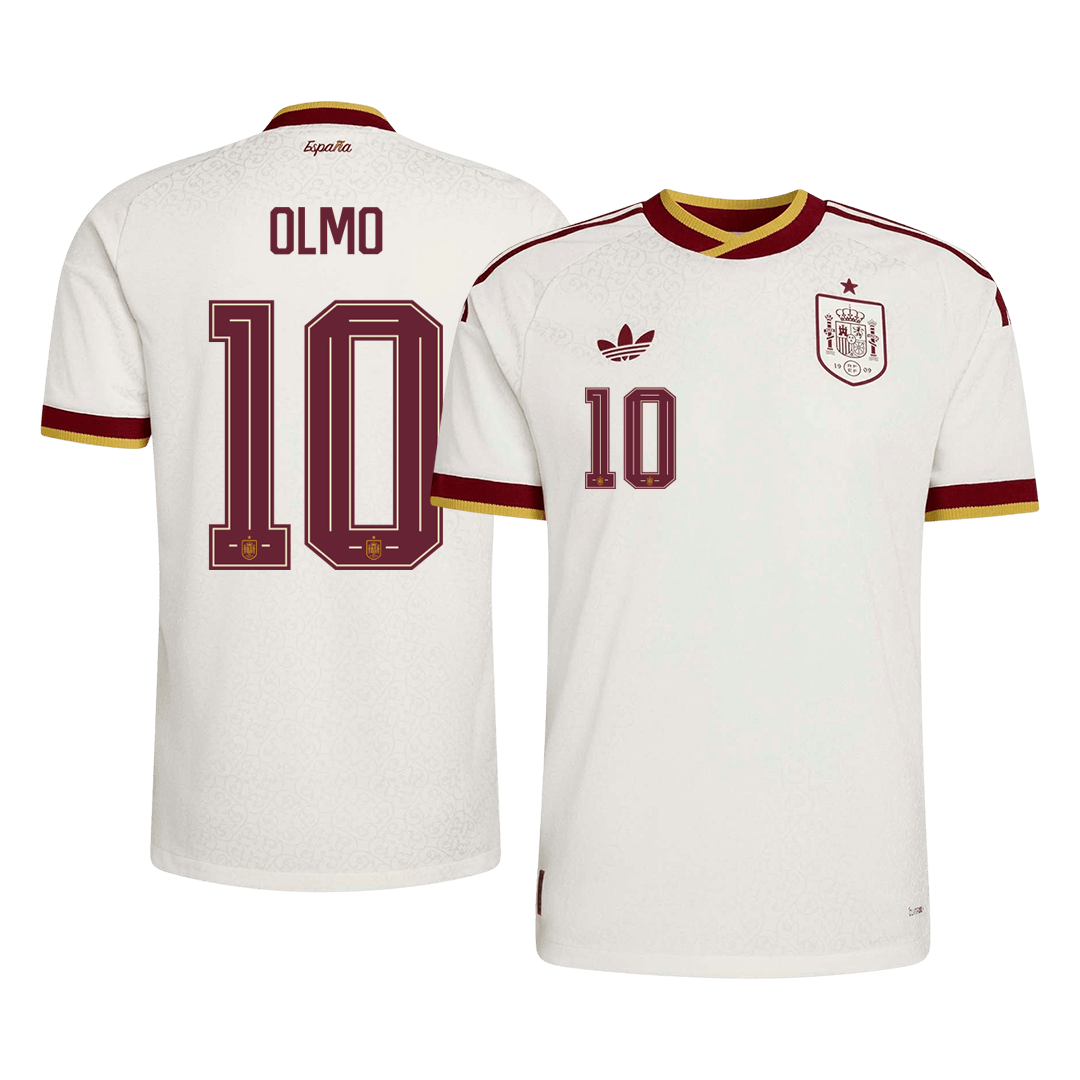 OLMO #10 Spanyolország Játékos Verzió Idegenbeli Mez Világbajnoki 2026 Fehér