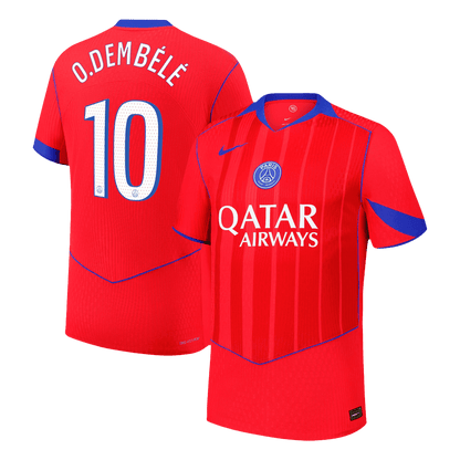 O.DEMBÉLÉ #10 PSG Játékos Idegenbeli Harmadik Mez 2025/26 Piros