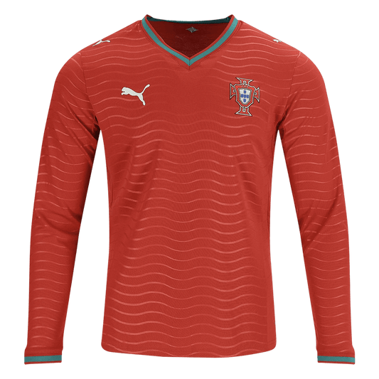Portugal Hazai Hosszú Ujjú Játékos Mez 2026 Piros