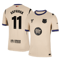 RAPHINHA #11 Játékos Barcelona Idegenbeli Soccer Mez 2025/26 Sárga - UCL