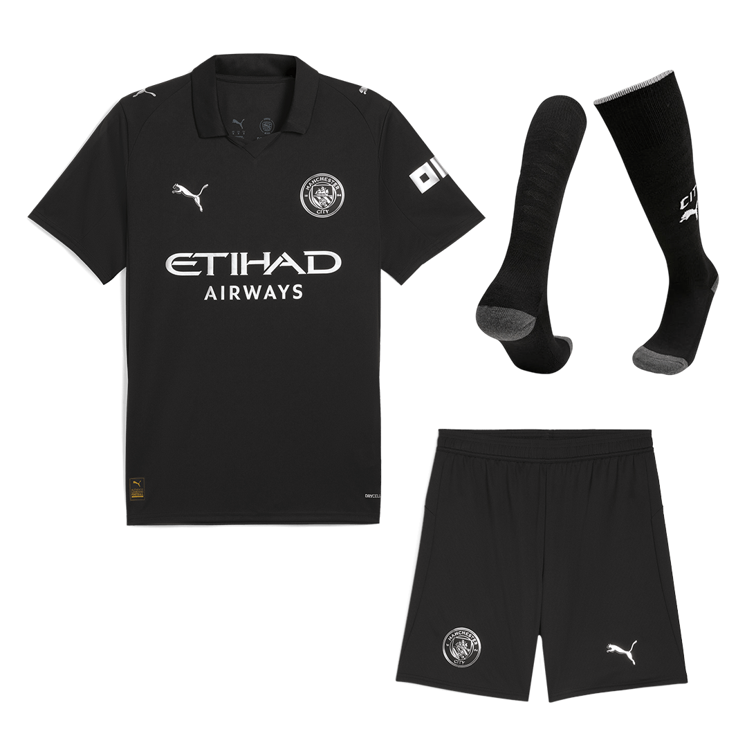 Manchester City Idegenbeli Mez Szett (Mez+Nadrág+Zokni) 2025/26 Fekete