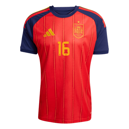 RODRIGO #16 Spanyolország Hazai Futball Világbajnoki 2026 Piros