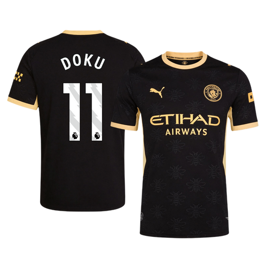 DOKU #11 Manchester City Játékos Verzió Idegenbeli Mez 2026/27 Fekete
