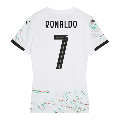 Női RONALDO #7 Portugália Idegenbeli Futball Mez 2025 Fehér