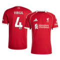VIRGIL #4 Liverpool Otthon Soccer Mez 25/26 Piros