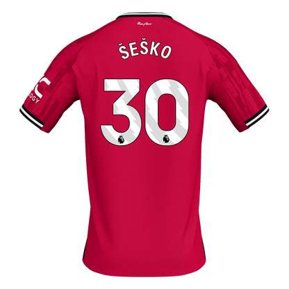 ŠEŠKO #30 Manchester United Hazai World Cup Futball Mez 2025/26 Piros