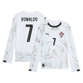 RONALDO #7 Portugália Idegenbeli Hosszú Ujjú Mez 2025- Fehér