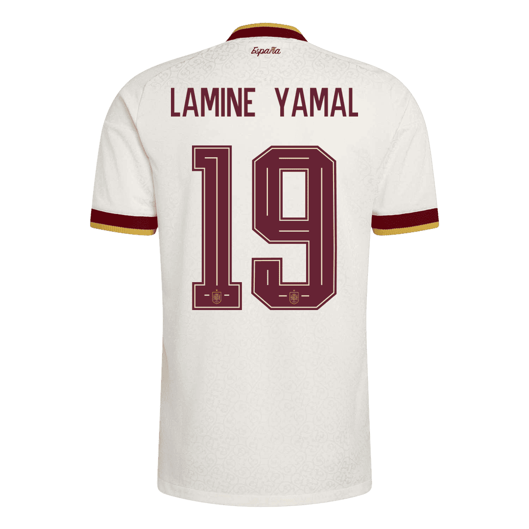 LAMINE YAMAL #19 Spanyolország Játékos Verzió Idegenbeli Mez Világbajnoki 2026 Fehér