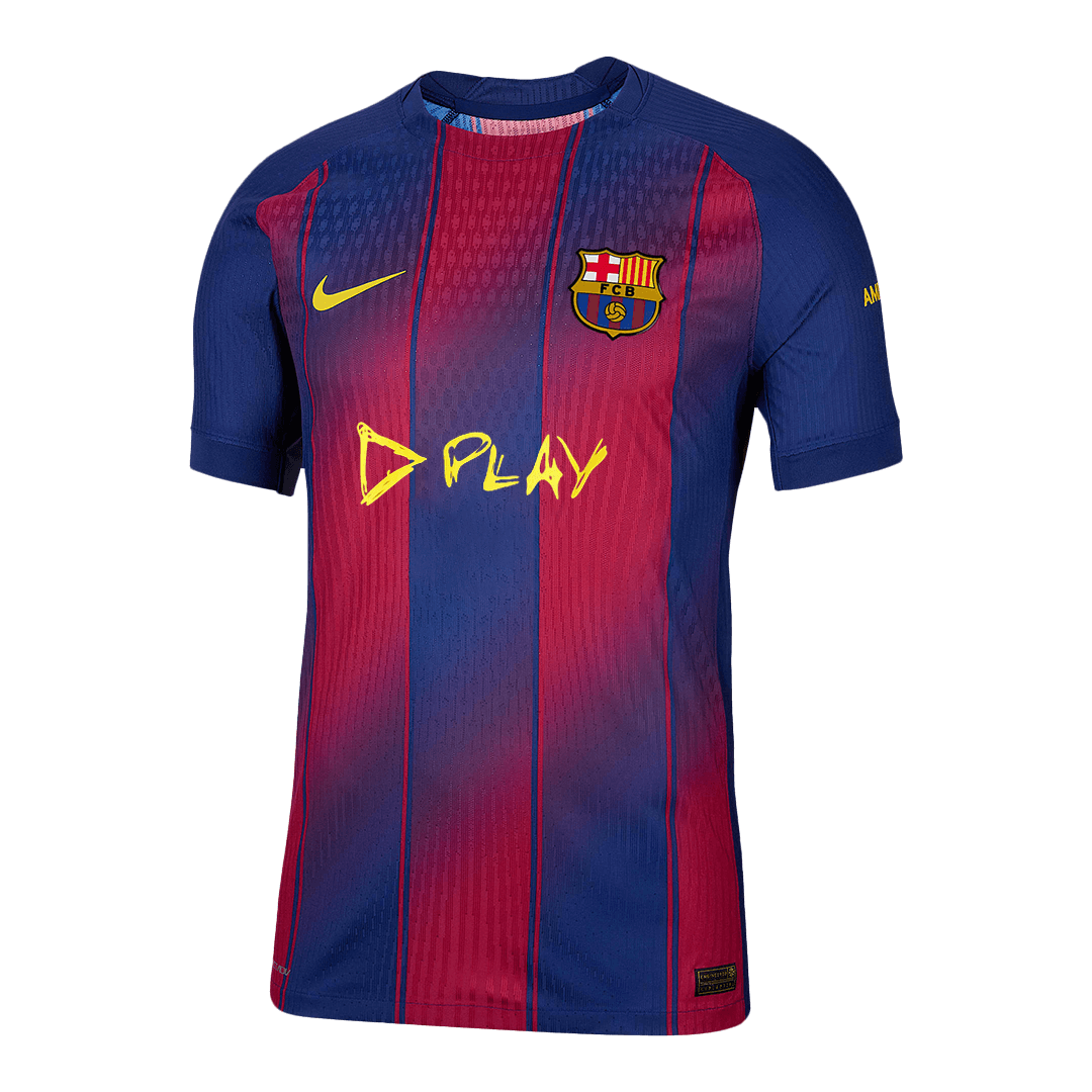 Barcelona X Ed Sheeran Játékos Otthon Mez 2025/26 Piros & Kék