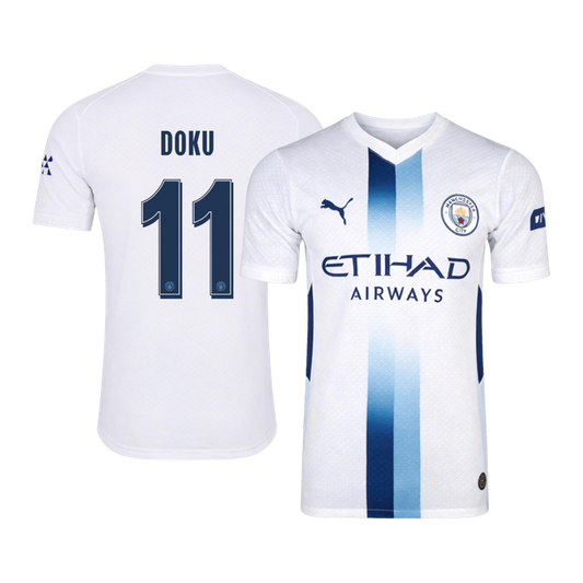 DOKU #11 Manchester City Játékos Verzió Harmadik Mez 2026/27 Fehér - UCL