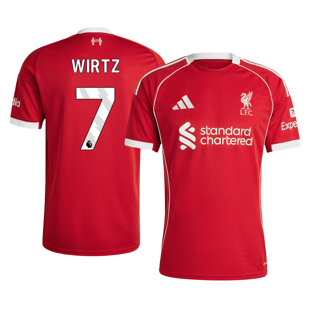 WIRTZ #7 Liverpool Otthon Soccer Mez 25/26 Piros 2025/26