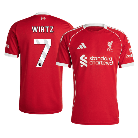 WIRTZ #7 Liverpool Otthon Soccer Mez 25/26 Piros 2025/26
