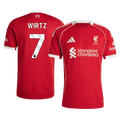 WIRTZ #7 Liverpool Otthon Soccer Mez 25/26 Piros