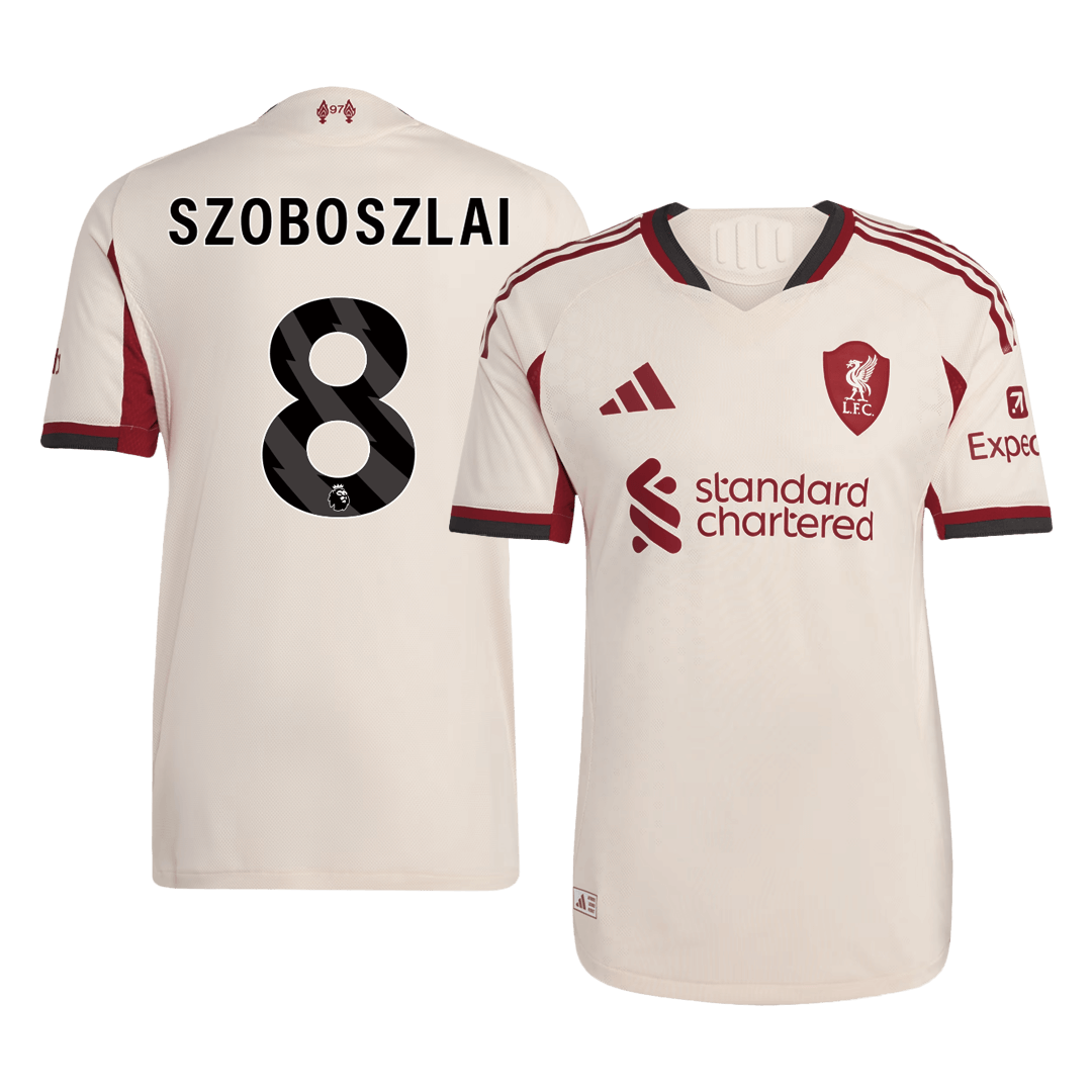 SZOBOSZLAI #8 Liverpool Játékos Idegenbeli Mez 2025/26 Fehér