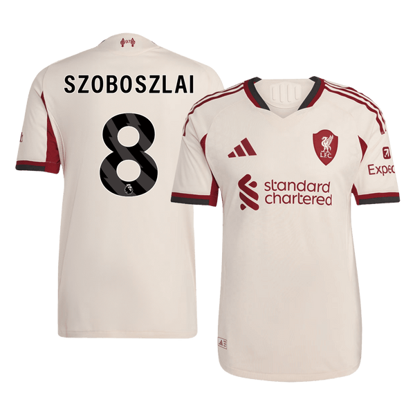 SZOBOSZLAI #8 Liverpool Játékos Idegenbeli Mez 2025/26 Fehér