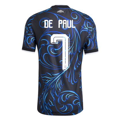 DE PAUL #7 Argentína Játékos Verzió Idegenbeli Mez Világbajnoki 2026 Fekete