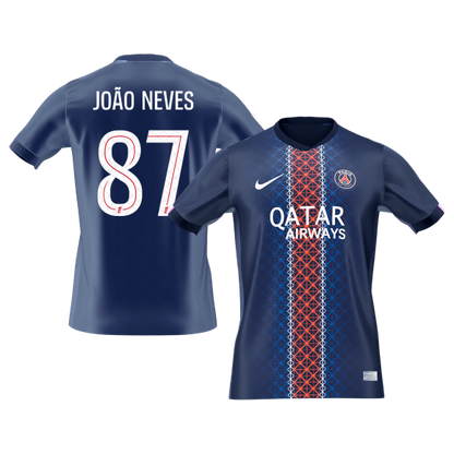 JOÃO NEVES #87 PSG Hazai Futball Mez 2025/26 Sötétkék
