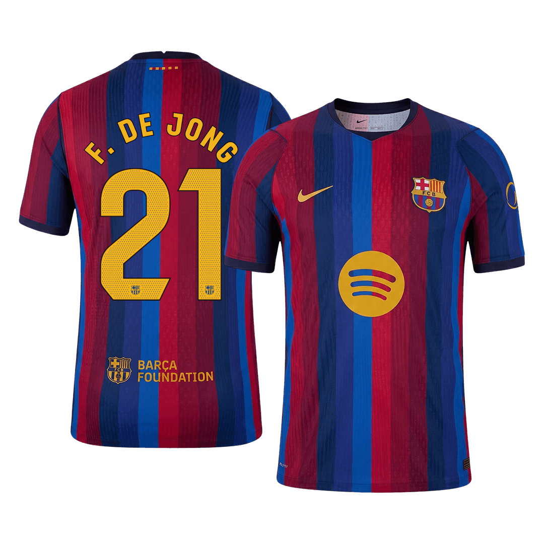 F. DE JONG #21 Barcelona Játékos Verzió Hazai Mez 2026/27 Piros & Kék