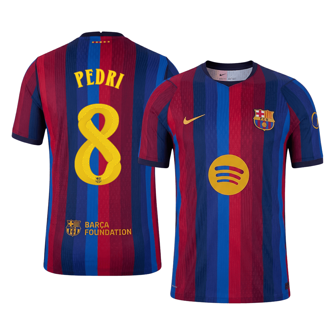 PEDRI #8 Barcelona Játékos Verzió Hazai Mez 2026/27 Piros & Kék - UCL