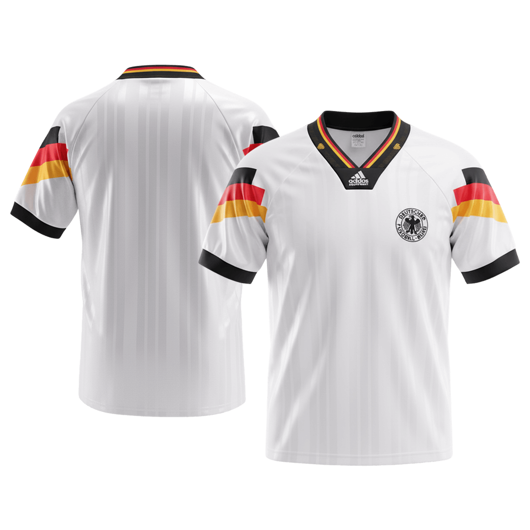 Németország Hazai Retro Futball Mez 1992 Fehér