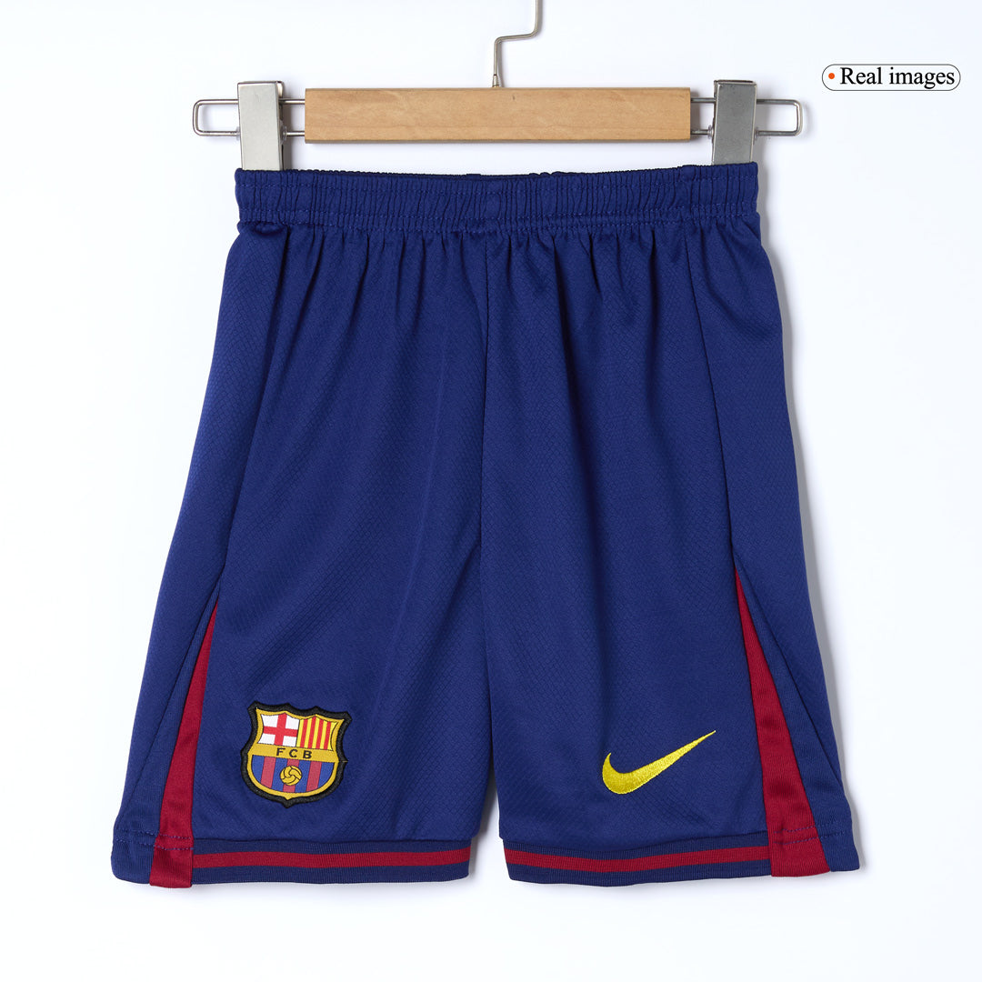 Kid's Barcelona Hazai Soccer Mez Készlet(Mez+Rövidnadrág) 2025/26 Piros&Kék