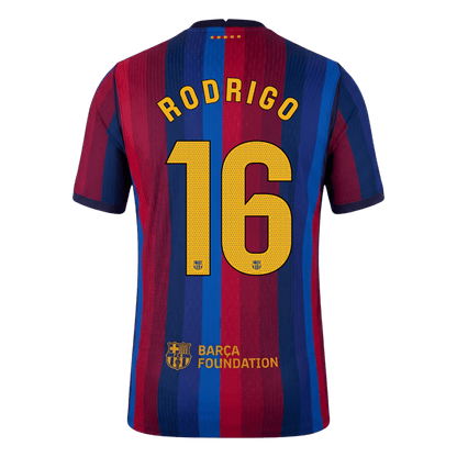 RODRIGO #16 Barcelona Játékos Verzió Hazai Mez 2026/27 Piros & Kék