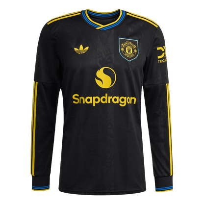 Manchester United Idegen Harmadik Hosszú Ujjú 2025/26 Fekete futball mez