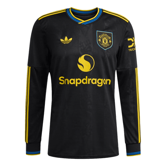 Manchester United Idegen Harmadik Hosszú Ujjú 2025/26 Fekete futball mez