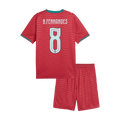 Portugália B. FERNANDES #8 Gyerek Hazai Világbajnokság Mez Készlet(Mez+Nadrág) 2026 Piros