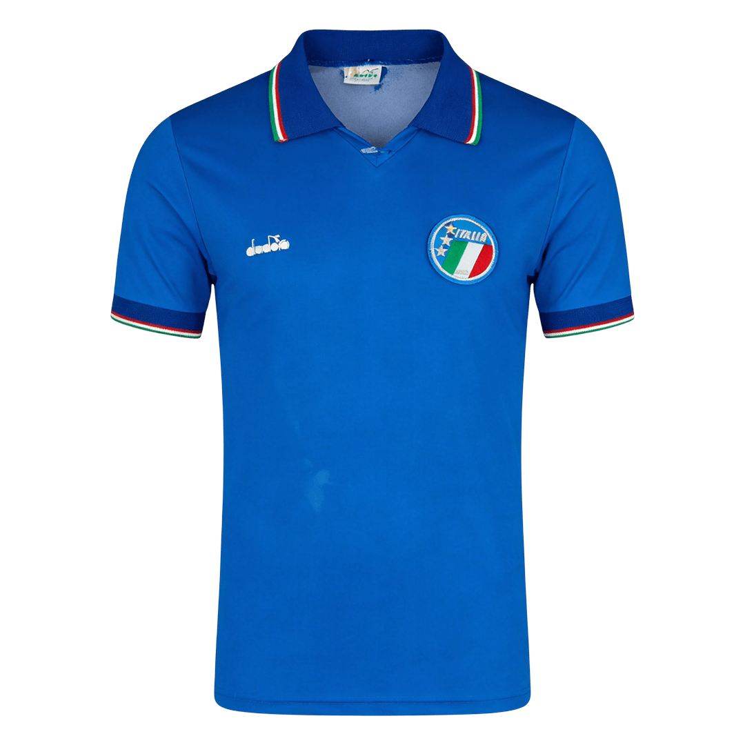 Olaszország Hazai Retro Futball Mez 1990 Kék