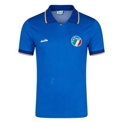 Olaszország Hazai Retro Futball Mez 1990 Kék