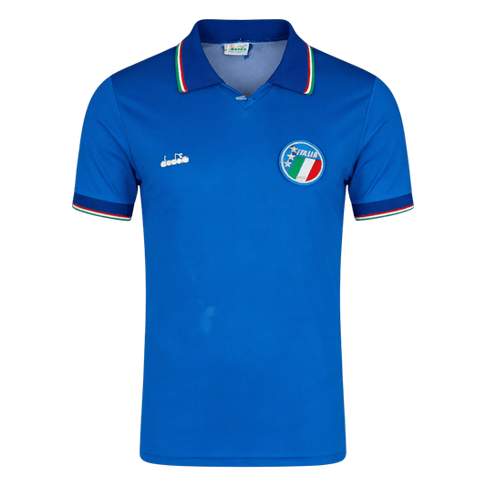 Olaszország Hazai Retro Futball Mez 1990 Kék