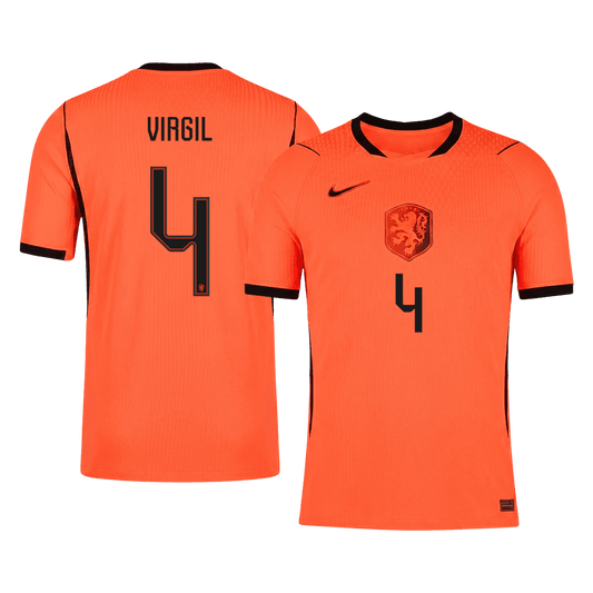 VIRGIL #4 Hollandia Játékos Verzió Hazai Mez Világbajnoki 2026 Narancs