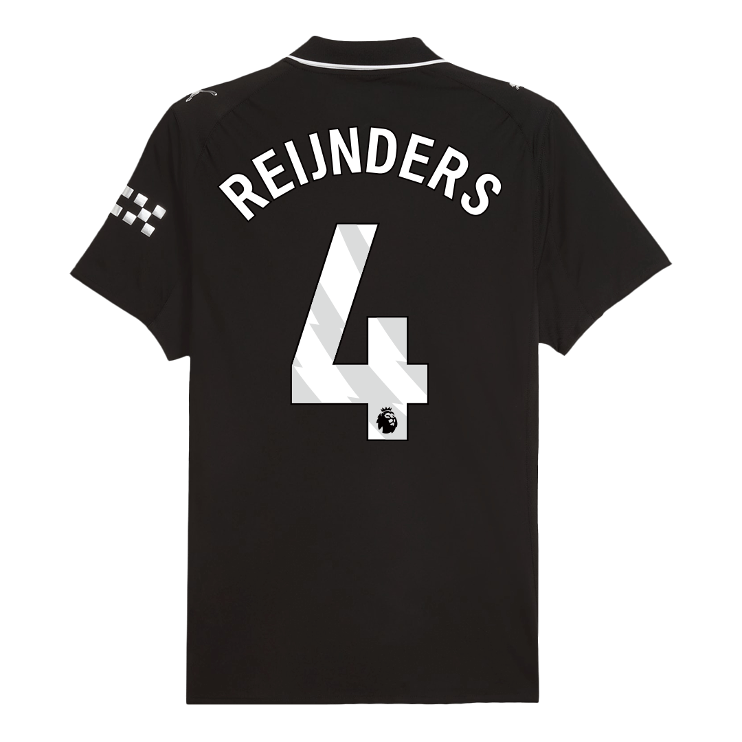 REIJNDERS #4 Manchester City Játékos Idegenbeli Mez 2025/26 Fekete
