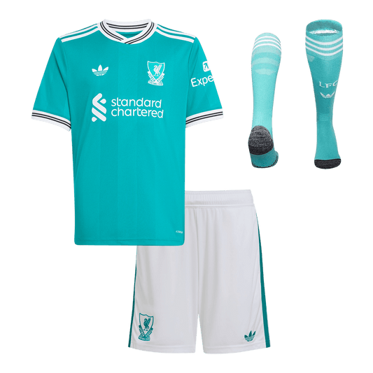 Liverpool Gyerek Harmadik Készlet(Mez+Nadrág+Zokni) 2025/26 Zöld