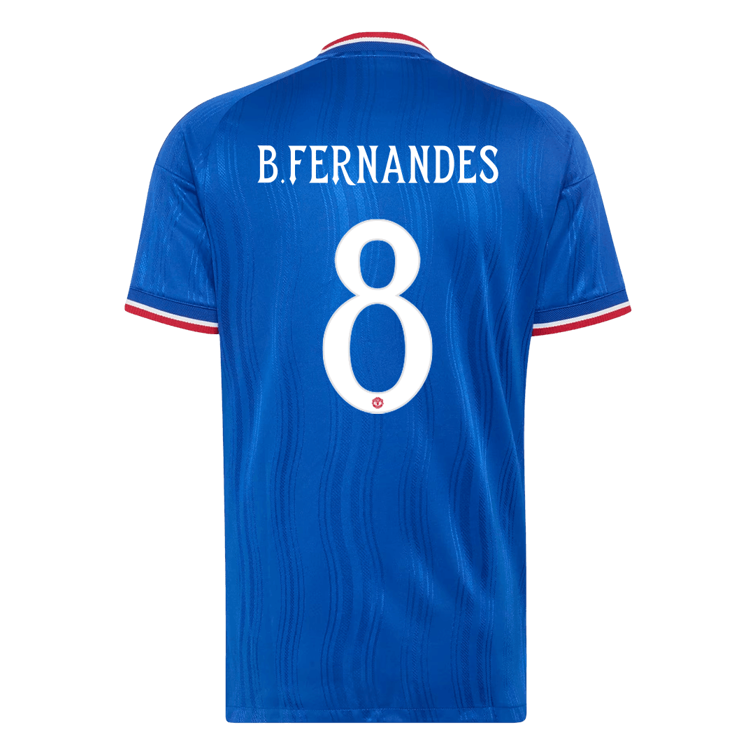 B. FERNANDES #8 Manchester United Játékos Verzió Idegenbeli Mez 2026/27 Kék - UCL