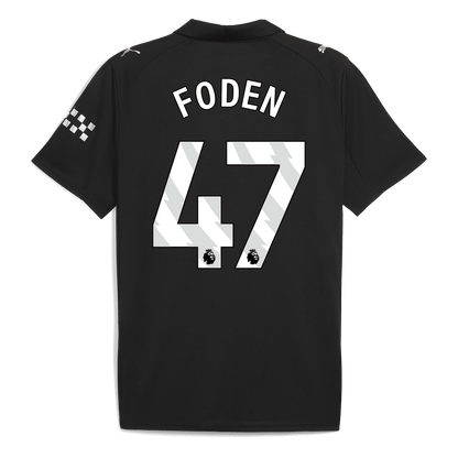 FODEN #47 Manchester City Idegenbeli Futball Mez 2025/26 Fekete