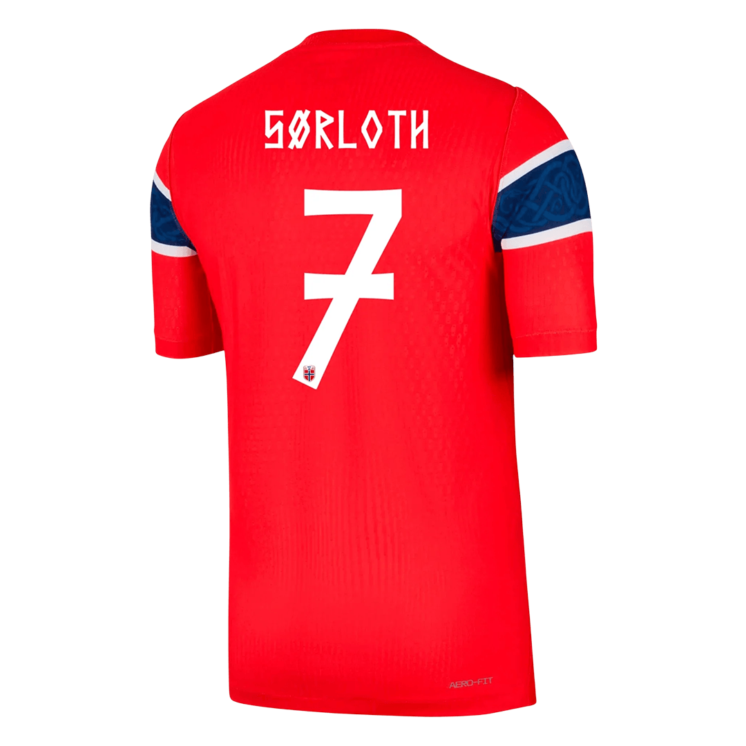 SØRLOTH #7 Norvégia Játékos Verzió Hazai Mez Világbajnoki 2026 Piros