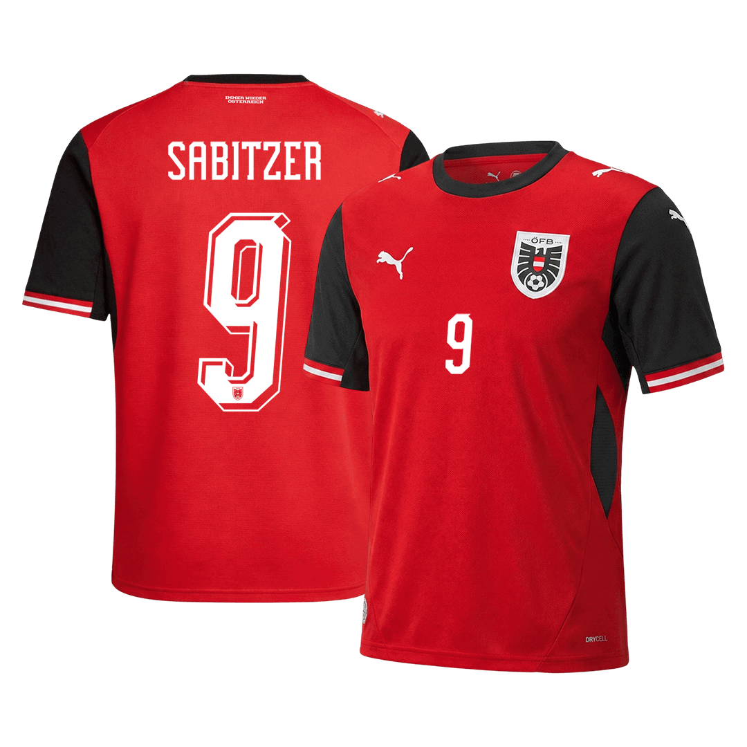 SABITZER #9 Ausztria Hazai Mez Világbajnoki 2026 Piros