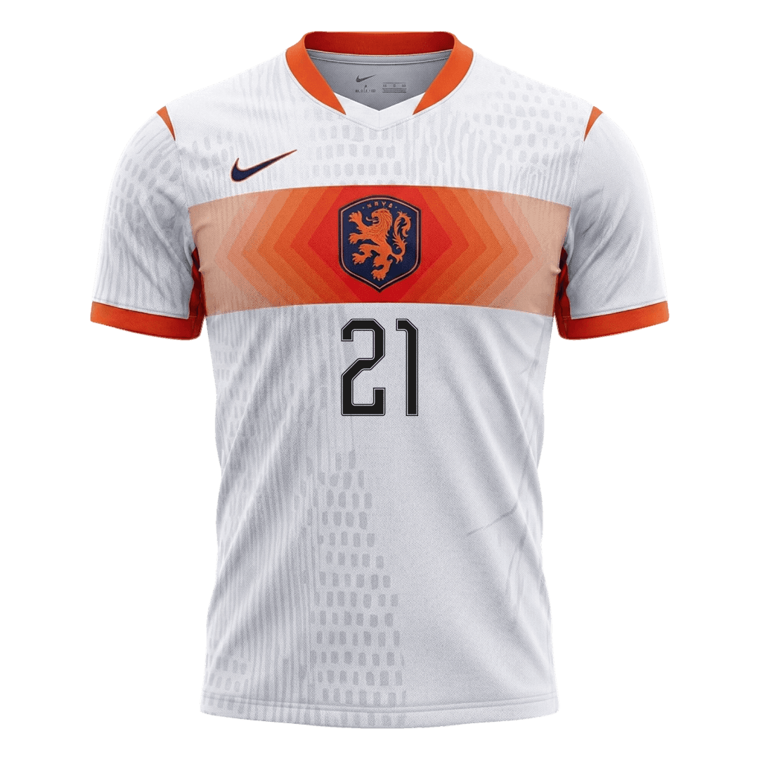 F.DE JONG #21 Hollandia Játékos Verzió Idegenbeli Mez Világbajnoki 2026 Fehér
